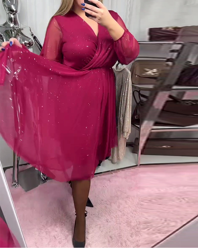 Chic V-Neck Fashion Dress