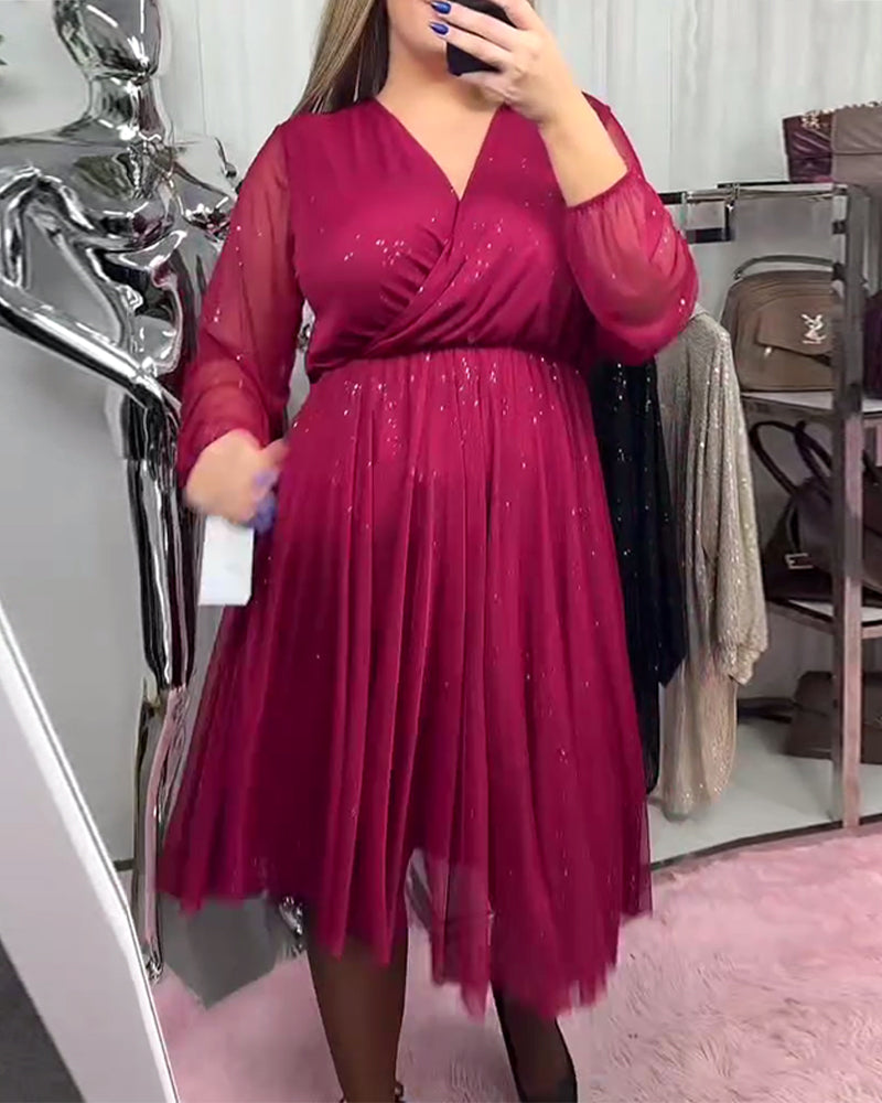 Chic V-Neck Fashion Dress