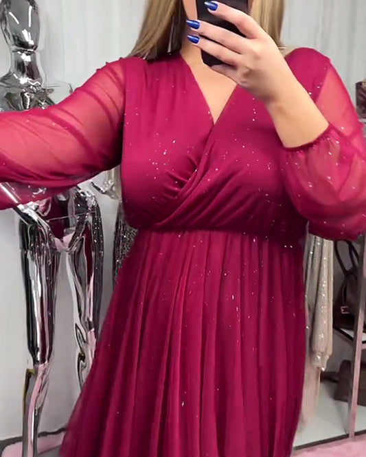 Chic V-Neck Fashion Dress