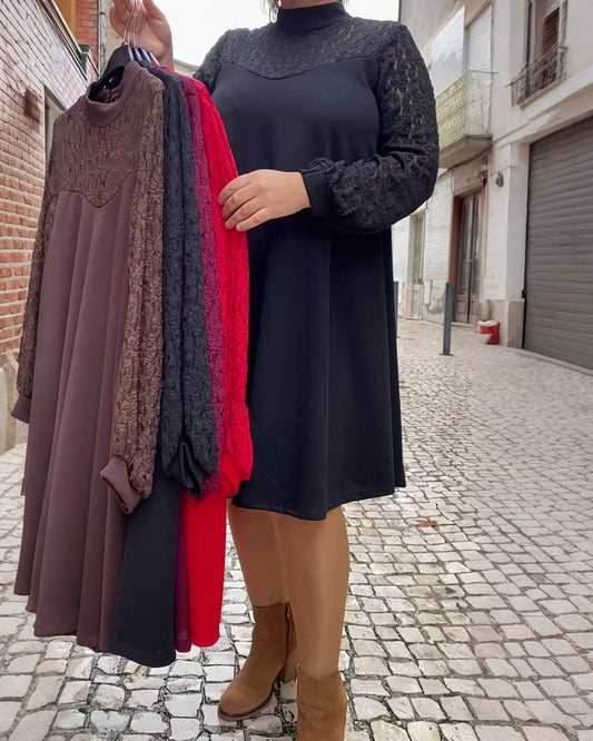 Chic Lace Overlay Dress